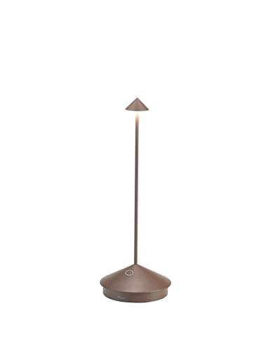 Zafferano, Pina, Wiederaufladbare und Kabellose Tischlampe mit Touch Control, Geeignet für den Innen- und Außenbereich, Dimmer, 2200-3000 K, Höhe 29 cm, Farbe Corten