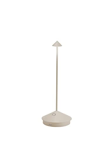Zafferano, Pina Pro Lampe, Wiederaufladbare und Kabellose Tischlampe mit Touch Control, Geeignet für den Innen- und Außenbereich, Dimmer, 2700 K, Höhe 29 cm, Farbe Sand