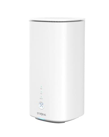 STRONG 5G Router CPE WiFi 6 AX3000 mit SIM-Karte – Bis zu 3.2 Gbps – 2.5GE WAN und LAN und 1GE LAN – RJ11 VoIP und VoNR – Mesh-Kompatibel – Qualcomm Chipsatz (5GROUTERAX3000), Weiß