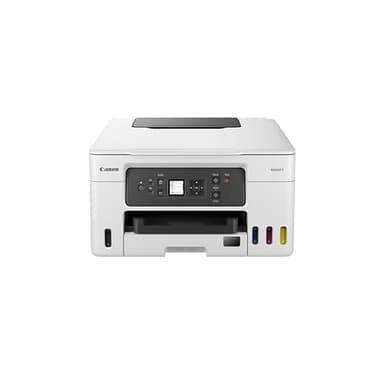 Canon MAXIFY GX3050 MegaTank Multifunktionsdrucker 3in1 (Tintenstrahl, Druck, Kopie, Scan, A4, WLAN, 3,4cm LCD, Duplex, niedrige Seitenkosten, hohe Reichweite, gerader Papiereinzug für Karton) weiß