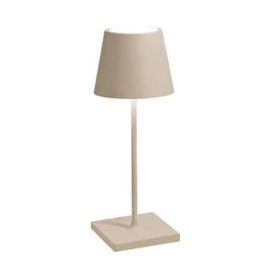 Zafferano, Poldina Pro Mini Lampe, Kabellose, Wiederaufladbare Tischlampe mit Touch Control, Auch für den Außenbereich Geeignet, Dimmer, 2200-3000 K, Höhe 30 cm, Farbe Sand