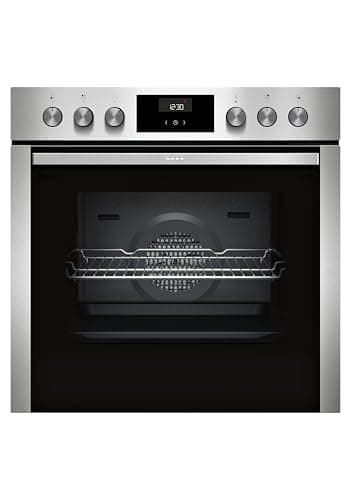 NEFF E1CCE4AN1, N 50, Einbauherd mit CircoTherm, 7 Beheizungsarten, LCD Display, voll versenkbare Bedienknebel, EasyClean, EasyClock, Made in Germany
