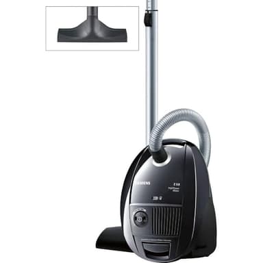 Siemens Staubsauger mit Beutel Z 3.0 VSZ3B212, Bodenstaubsauger, Hygiene-Filter, Bodendüse für Parkett, Teppich, Fliesen, langes Kabel, niedriger Stromverbrauch, 600 W, schwarz