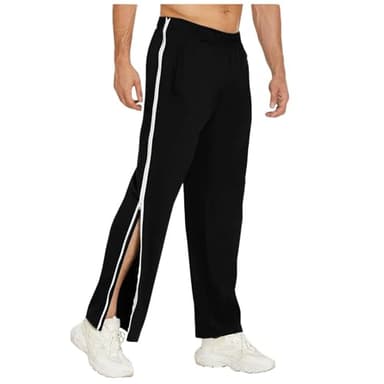 Figdews Reha Hose Herren Damen Seitlich Zu Öffnen Baggy Trainingshose mit Seitlichem und Reißverschluss Am Bein Weites Bein Schnellfickerhose Sporthose Freizeithose Breite Jogginghose