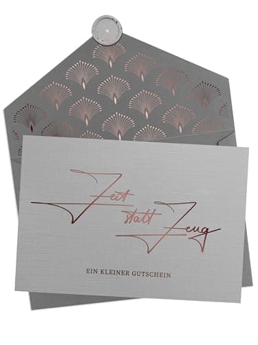 Joli Coon Zeit statt Zeug Klappkarte mit Kuvert und Wachs-Siegel - Gutschein für gemeinsame Zeit - Gutschein Zeit schenken