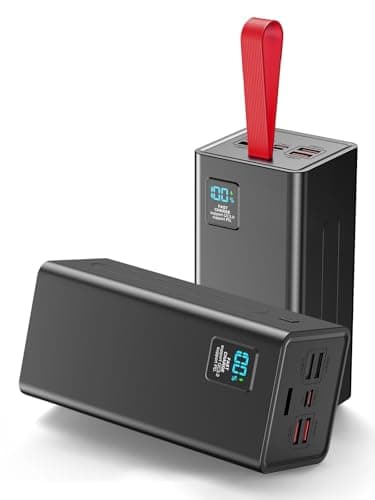 Upgrade Power Bank 90000mAh, große powerbank, Upgrade Externer Handyakku PD 30W Schnell Aufladende Powerbank, USB C 5 Ausgängen & 2 Eingängen mit LED Display Tragbares Ladegerät für iPhone,Camping
