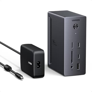 UGREEN Revodok Pro 314 Docking Station 3 Monitore 2HDMI & DP mit 8K DP/4K HDMI, 100W max. Aufladen für Laotop, 27W USB C, 10Gbps USB, Gigabit LAN, SD/TF 170MB/s [inkl. 140W Netzteil, 1m Kabel]