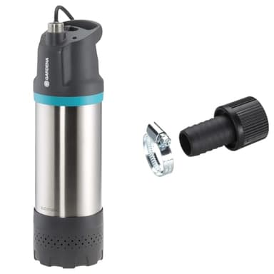 Gardena Tauch-Druckpumpe 6100/5 inox automatic: Automatische Tauchdruckpumpe & Saugschlauch-Anschlussstück 25 mm (1 Zoll)