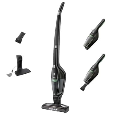AEG Serie 3000 Ergorapido CX7-2-45MÖ 2in1 Akku Staubsauger, 50% Recyclingmaterial, beutellos, bis zu 45 min Laufzeit, freistehend, wendig, Bürstenreinigungsfunktion, LED, 0.5L, schwarz