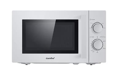 Comfee CMSN 20 si Mikrowelle/Solo-Mikrowelle mit 5 Leistungsstufen/Innenbeleuchtung/easy Defrost/360°Drehteller/Zwei Drehregler/20L/700W/ Silber