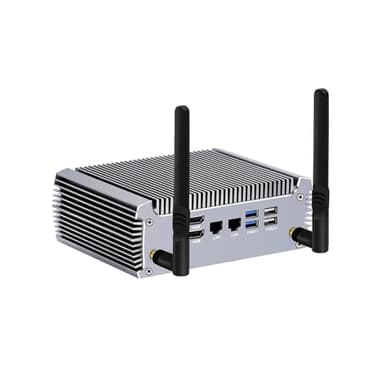 PcZinophyte Lüfterloser Mini PC FU02 Ryzen 7 7730U Gaming Mini Computer Win11 Dual LAN Firewall Router 2*HDMI2.0 NVMe DDR4 WiFi6