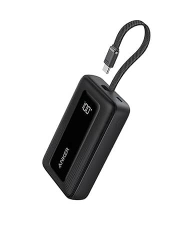 Anker Zolo Powerbank (2025 Upgrade), 20000mAh, 30W High-Speed-Ladegerät mit integriertem USB-C Kabel, Akku-Pack für iPhone 17/16/15-Serie, Galaxy und mehr