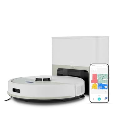 MEDION Saugroboter mit Absaugstation und Wischfunktion X22 SW+ (Lasernavigation, Starke 5000Pa Saugkraft, 2in1 Roboterstaubsauger, präzise Kartenerstellung, Go & No Go Bereiche, mehrere Etagen) grau