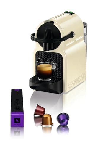 Nespresso De'Longhi EN 80.CW Inissia Kapselmaschine, Hochdruckpumpe und Energiesparfunktion, Automatische Power Off 9 Minuten, Tassenfüllmenge für Espresso und Lungo, 0.7 l Wassertank, Vanilla Cream