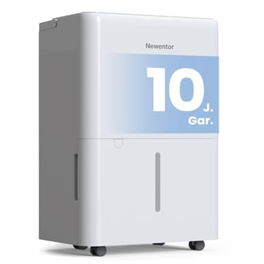 Newentor Luftentfeuchter elektrisch 12L, Entfeuchter elektrisch keller, Raumentfeuchter elektrisch, Dehumidifiers for home 35dB für 122m³/25m², mit Timer, Filter und 1M Ablaufschlauch, 10 J. Gar.