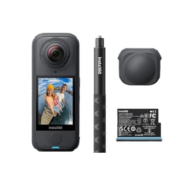 Insta360 X4 Air Starter-Bundle – 165 g leichte 8K 360°-Kamera, Unsichtbarer Selfie-Stick, Wechsel-Linsen, Aufnehmen & dann ausrichten, integr. Windschutz, FlowState-Stabilisierung, KI-gestützte App