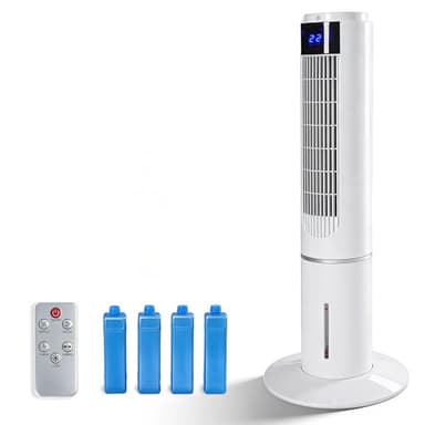 Citybee Ventilator Leise - Turmventilator mit Kühlung - Tower Fan mit Fernbedienung - 3 Geschwindigkeiten - Oszillierender Säulenventilator für Schlafzimmer