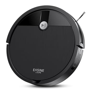 EASINE Saugroboter, Bürstenloses Design Staubsauger Roboter, Starkes Saugen, Selbstladend, Fernbedienung, Flach, Leise, Geeignet für Tierhaare & Hartböden, E3