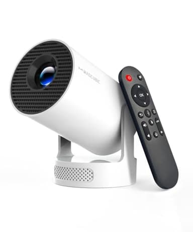 Magcubic Mini Beamer, 4K FHD 1080P Unterstützt Smart Beamer | Auto Trapezkorrektur Kleiner Videoprojektor, Heimkino Tragbarer Projector mit WiFi6 BT5.4, 180°Dreh, 5W Soundbass Lautsprecher