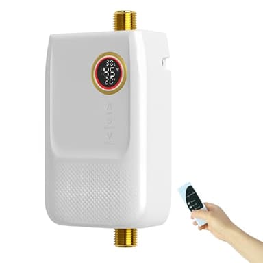 Durchlauferhitzer, 5500W ElektrischeDurchlauferhitzer mit LED Temperaturanzeige, Durchlauferhitzer 230V für Küche und Dusche Badezimmer, Ohne Stecker, Druckfest, Geeignet, Schnelles Aufheizen