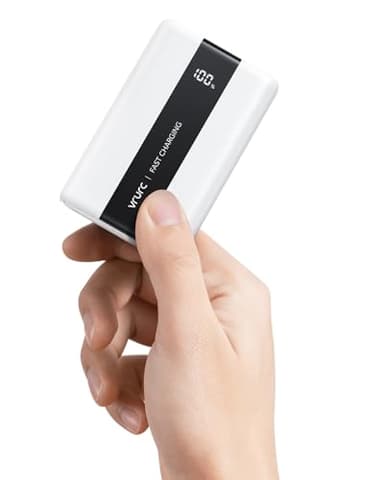 VRURC Power Bank 20000mAh – Kleiner & tragbarer externer Akku mit 22,5W QC & PD 3.0 Schnellladen, USB-C, 6 Ports & LED-Anzeige, CE-zertifizierte Powerbank für iPhone, Samsung, Huawei, iPad & Reisen
