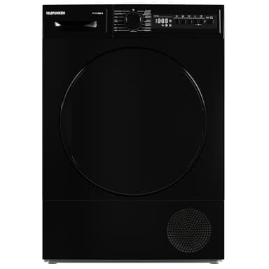 Telefunken Kondenstrockner / 7kg Trockner mit 15 Programmen, Startzeitvorwahl, Knitterschutz & reversierenden Trommelbewegungen, schwarz, T-11-400-B