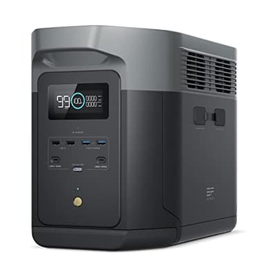 EcoFlow DELTA 2 Max tragbare Powerstation 2048Wh, erweiterbar 2-6 kWh, LFP-Batterie mit 3000 Zyklen, 80% Ladung <1 Std, 3000W Max Ausgangsleistung, Solargenerator für Zuhause, Camping, Wohnmobil