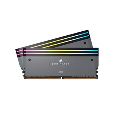 Corsair Dominator Titanium RGB DDR5 RAM 32GB (2x16GB) 6000MHz CL30 AMD Expo Intel XMP 3.0 Desktop-Arbeitsspeicher – Grau (CMP32GX5M2B6000Z30)
