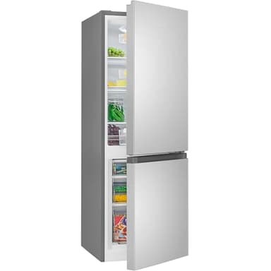 Bomann® Kühlschrank mit Gefrierfach | Energieklasse E | 143cm | Kühl Gefrierkombination leise 39 dB | 3 Ablagen & 3 Schubladen | Türanschlag wechselbar | 175L Kühlgefrierkombi | KG 320.2 inox