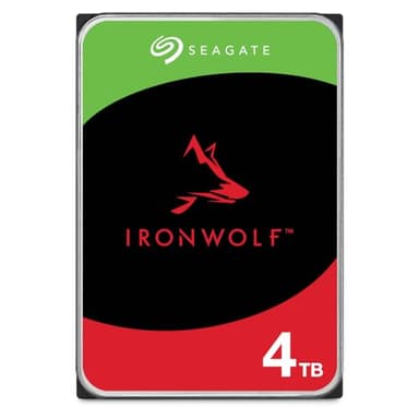 Seagate IronWolf 4TB interne Festplatte, NAS HDD, 3.5 Zoll, 5400 U/Min, CMR, 64 MB Cache, SATA 6GB/s, silber, inkl. 3 Jahre Rescue Service, FFP, Modellnr.: ST4000VN006