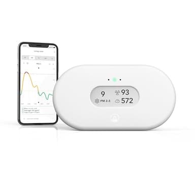 Airthings 2960 View Plus - Intelligenter Radon und Luftqualität-Messgerät (Feinstaub, Radon, CO2, VOC, Luftfeuchtigkeit, Temperatur)
