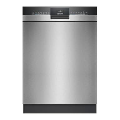 Siemens SN43ES28AE iQ300, Unterbau-Geschirrspüler, 60 cm, Made in Germany, bis zu 3-mal schneller spülen, automatische Türöffnung nach Spülende, smartStart, flex Körbe, Gebürsteter Stahl