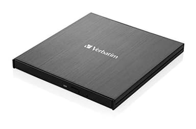 Verbatim Externer Slimline Blu-ray-Player mit USB-C-Anschluss - kompakter Brenner zum Erstellen großer Backups, schwarz