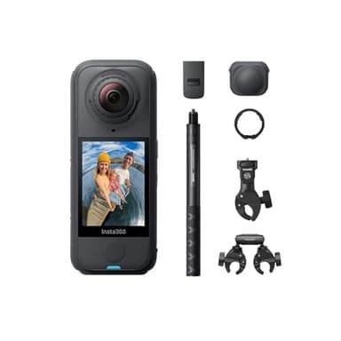 Insta360 X4 Air Motorrad-MultiView-Bundle (Ultimativ) – 165 g leichte 8K 360°-Kamera, Unsichtbarer Selfie-Stick, auswechselbare Linsen, Aufnehmen & dann ausrichten, integr. Windschutz, Stabilisierung