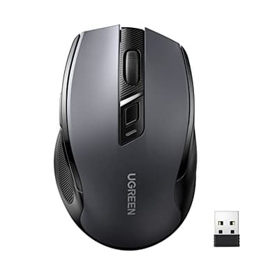 UGREEN 2.4G Maus kabellos mit 4000 DPI, Ergonomisches Design, Wireless Mouse mit USB Empfänger, 18 Monate Akkulaufzeit, funkmaus kompatibel mit Laptop Computer Windows macOS Linux (Schwarz)