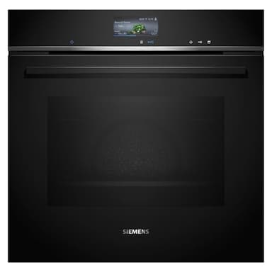 Siemens HS736G3B1, Smarter iQ700 Einbau-Dampfbackofen, 60 x 60 cm, Made in Germany, Hydrolyse Selbstreinigung, Bratenthermometer, Air Fry, Farb-Display, 4D Heißluft, Backautomatik, Pizzastufe, schwarz