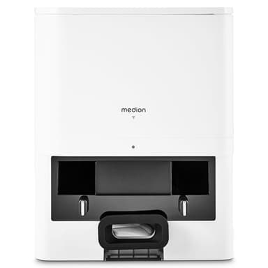 MEDION Absaugstation für Saugroboter X41 SW (2 Liter Fassungsvermögen, Automatisches Entleeren & Starke Saugkraft, MD 12035)