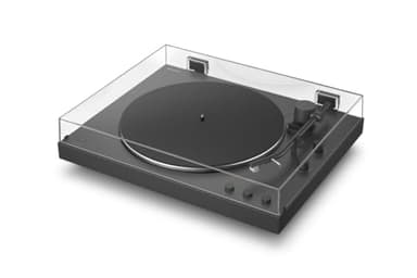 Sony PS-LX3BT kabelloser Bluetooth-Plattenspieler mit vollautomatischer Wiedergabe, Hi-Res Audio, Riemenantrieb, integriertem Phono-Vorverstärker, 2 Geschwindigkeiten und Staubschutzhaube – Schwarz