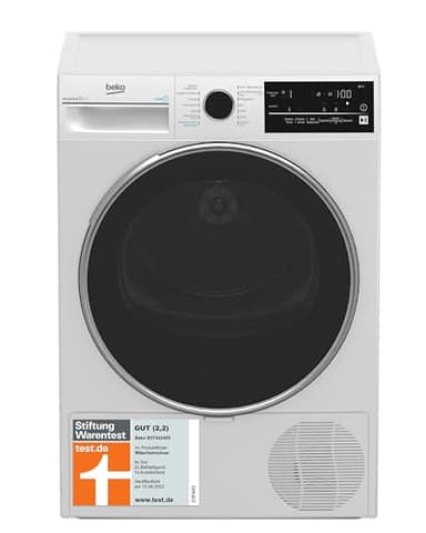 Beko B3T42240S b300 Wärmepumpentrockner, 8 kg, allergikergeeignet, Hygiene Trocknen & Hygiene Auffrischen, SteamCure - Dampffunktion, 14 Programme, Weiß