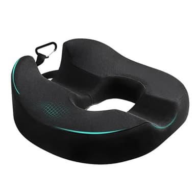 NCONCO Donut Kissen Steißbein Sitzkissen für Prostata, Ischias, Beckenboden, Geeignet für Bürostühle, Bürostühle, Autositz und Rollstuhl Druckentlastung Memory Foam Stuhl Pad (Schwarz)