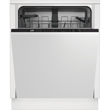 Beko BDIN16420 Vollintegrierte Geschirrspülmaschine/Verschiebbarer Besteckkorb/Spülmittelfach mit Schiebeverschluss/Selbstjustierende Türfeder/14 Maßgedecke