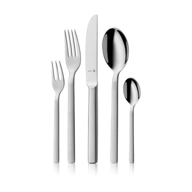 WMF Lyric Plus Besteck Set 12 Personen, 66 teilig, 60 Teile mit Servierbesteck, Hohlheftmesser, Cromargan protect teilmattiert, kratzbeständig