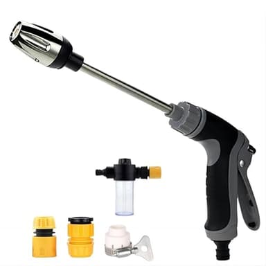 Jetteryx Hochdruck, Aquoxis Hochdruckreiniger, Pressure Washer Gun,15-mal stärkere Reinigungskraft – Edelstahl Hochdruckpistole für Gartenschlauch, Universalkupplung ohne Werkzeug für Terrassen