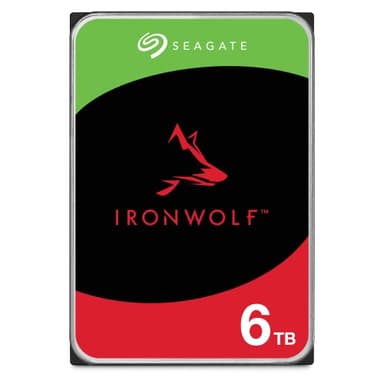Seagate IronWolf 6 TB HDD, NAS interne Festplatte (8, 9 cm (3, 5 Zoll), 7200 U/Min, 256 MB Cache, SATA 6 Gb/s, silber) Modellnr.: ST6000VN001