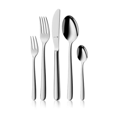 WMF Kult Plus Besteck Set 12 Personen, 66 teilig, 60 Teile mit Servierbesteck, Hohlheftmesser, Cromargan protect poliert, kratzbeständig, spülmaschinenfest