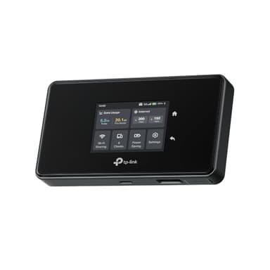 TP-Link 5G AXE3600 Mobiler Router, kabellos, WLAN 6E, bis zu 3,6 Gbit/s, 4700 mAh Akku, Touchscreen, Gigabit-Anschluss, VPN-Verschlüsselung, Micro-SD-Kartensteckplatz bis zu 2 TB, tragbar