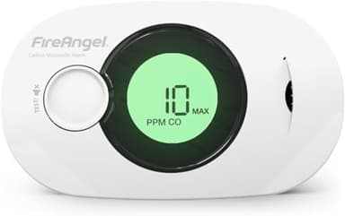 Fire Angel Digitaler Kohlenmonoxidmelder mit Integrierter 10 Jahres Batterie - FA3322 Luftfeuchtigkeits-, Temperatur- und CO-Melder - Tragbar, für Zuhause und Unterwegs - CO Warner