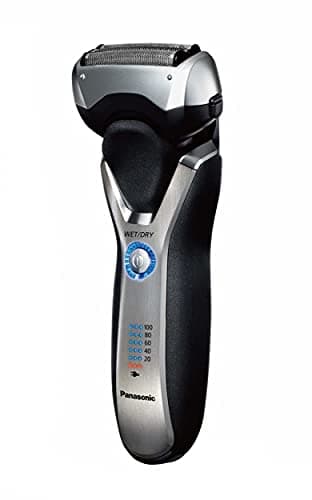 Panasonic Series 500 ES-RT67 Nass/Trocken-Rasierer mit 3 Scherelementen, ausschiebbarem Langhaarschneider, 5-stufige Akkuanzeige, Schwarz