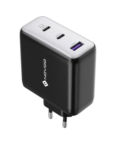 120W USB C Ladegerät NOVOO GaN Ⅲ Charger Schnellladegerät 3-Port USB C Netzteil MacBook Charger Kompaktes Reisen für MacBook Pro/Air, iPad Pro, Galaxy S24/S23, iPhone 16 und Mehr