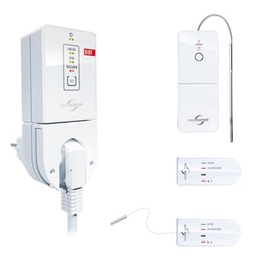 PROTECTOR AS-7040, Funk Abluftsteuerung mit DIBT Zulassung inkl. Funk-Thermosender für Kamin oder Ofen, sowie Funk-Rollladensender. Das durchdachtete Fensterkontaktschalter-Set